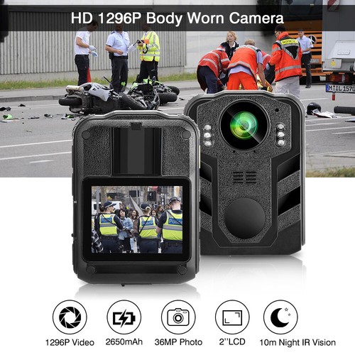 Body worn Kamera 1296P Full HD Nachtsichtkamera Cam 64GB Polizei Security