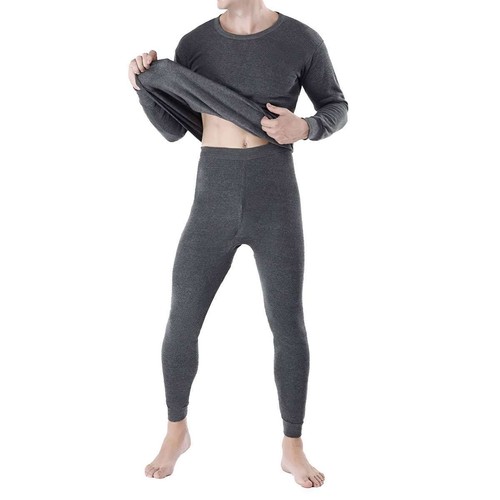 Mens Thermal Underwear Fleece Thick Lined Long Johns Top Bottom Warm Set Winter - Picture 17 of 21