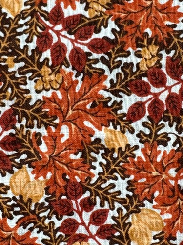 Fabric Traditions Brown Fall Vines Leaves Allover Print Cotton Fabric Remnant - Picture 5 of 8