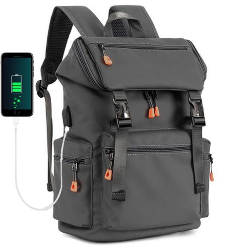 US Herren Leder Laptop Rucksack Arbeit Geschäft Reisen Wasserdicht Taschen Schule BF - Bild 34 von 34