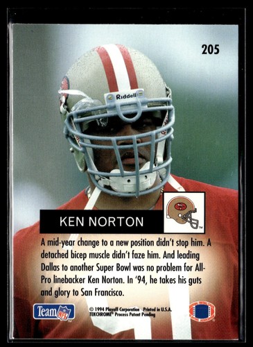 1994 Playoff #205 Ken Norton NRMT or Better - Picture 2 of 2
