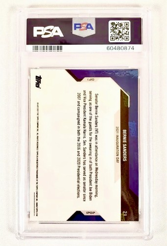 BERNIE SANDERS PSA 10 GEM Topps Now Inauguration Ceremony Election 2020-21 ๐บ๐ธ - Picture 2 of 2