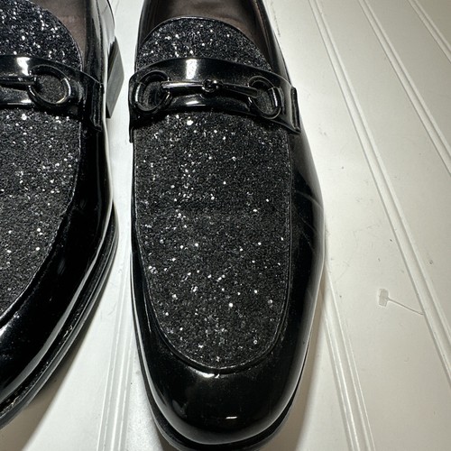 Platini mens shoes loafers Rhinestone Black size 12 - Picture 3 of 5