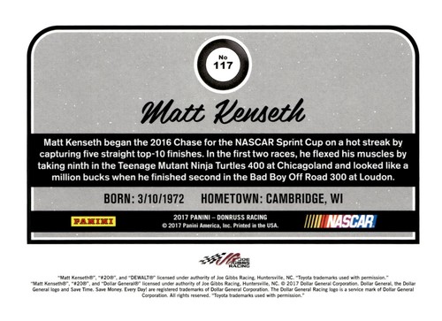 2017 Panini Donruss Racing Seriennummer Cracked Ice Karten Auswahl aus Liste PYC - Bild 277 von 447