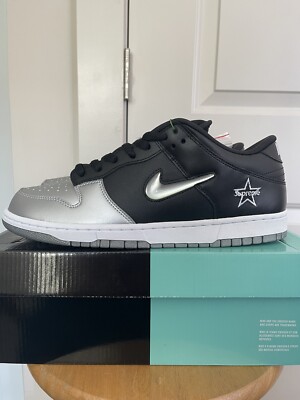 Size 11.5 - Nike SB Dunk Low QS x Supreme Metallic Silver 2019