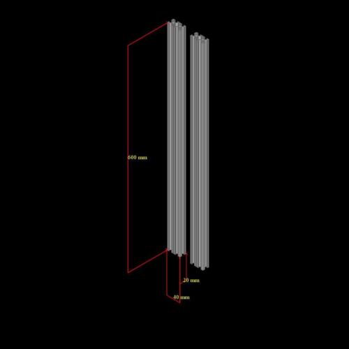 Aluminum T-slot 2040 extruded profile 20x40-6 Length 600mm ( 24"), 2 pieces set - Picture 3 of 6