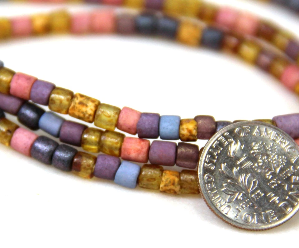 Старый розовый попурри, 6/0, 4-4,5 Bugle трубка смесь, Preciosa чешские бусины, 10" прядь - Изображение 3 из 3