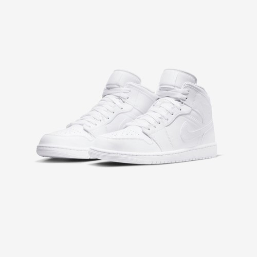 Nike Air Jordan 1 Mid Triple White 554724 136 Schuhe Sneaker Herren Sonderpreis - Bild 3 von 6