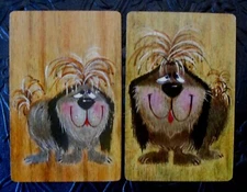 Tailwagger Dog PR Artist Rendered Vintage Swap Playing Card-HALLMARK JOKERS 1960