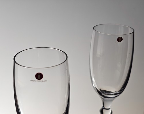 Tapio Aktivkala par copa champán "Amapola" (Unikko) años 80 cristalería Iittala - Imagen 6 de 6