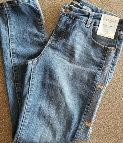 Cat & Jack Brand ~ DK Denim ~Girl's Heart Super Skinny Stretch Jeans ~ Size 16 - Picture 5 of 5