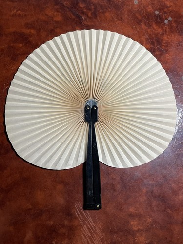 VINTAGE Chinese Round 10" Paper Handheld Fan PANDAS - Picture 3 of 4