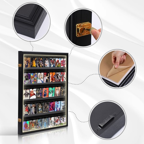 Sports Card Display Case, Trading Card Display Baseball Card Display Case w/ LED - Picture 12 of 18