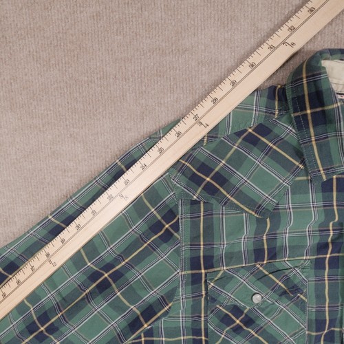 Rehbock Hemd Herren Large blau grün kariert Perlen Druckknopf Western Rodeo Ranch - Bild 14 von 18