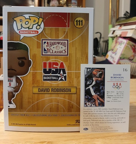 FUNKO POP DAVID ROBINSON USA TARGET DREAM TEAM BASKETBALL 2021 & 1992 CARD LOT!! - Picture 2 of 2