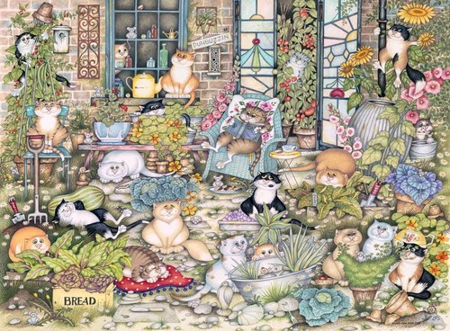 RAVENSBURGER PUZZLE*500 T*CRAZY CATS THE GOOD LIFE*LINDA JANE SMITH*RARITÄT*OVP - Bild 2 von 2