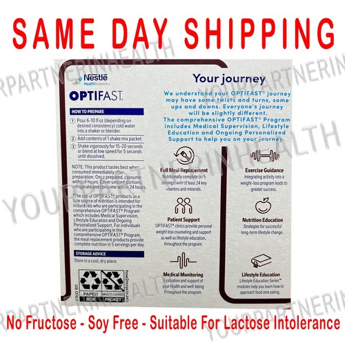 OPTIFAST 800 POWDER SHAKES | CHOCOLATE | 70 SERVINGS | MIX | NEW FORMULA - Picture 4 of 16