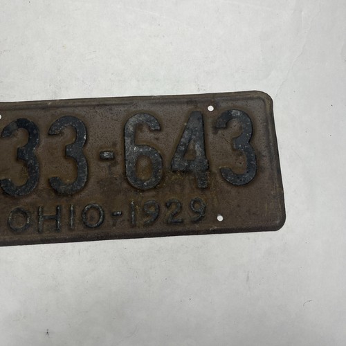 1929 State Of Ohio License Plate Vintage Original - Picture 4 of 5