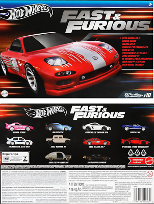 Preorder Hot Wheels FAST & FURIOUS A Pack of 10 Cars HVX27