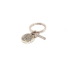 Mustard Seed Scripture And Cross Rose Goldtone Key Chain, Mustard Seed Faith