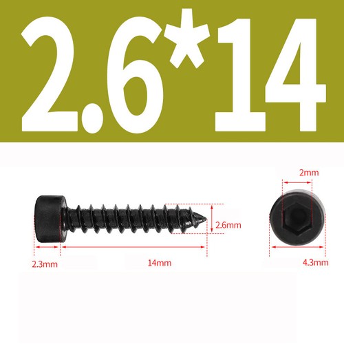 M2-M6 Allen Hex Hexagon Socket Cap Round Head Self Tapping Wood Screw Black zinc - Picture 32 of 75