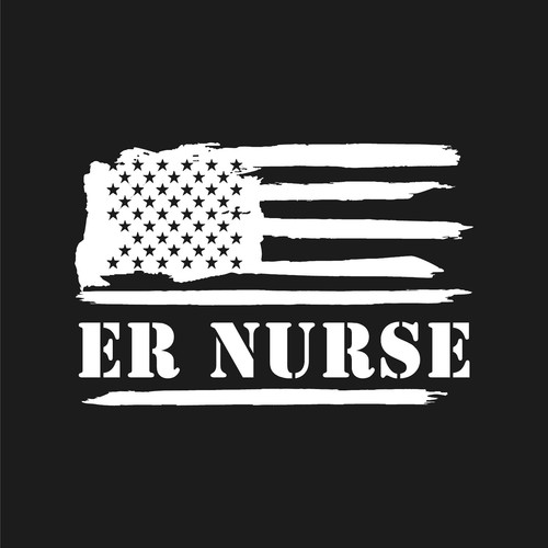 ER nurse Flag Vinyl Decal American Flag Car window, Laptop Sticker - Picture 1 of 14