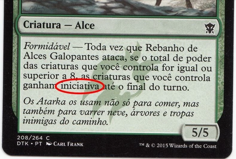 Stampeding Elk Herd Portuguese Mtg MISPRINT Has First strike instead Trample - Imagen 3 de 4