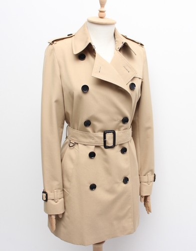 Women's BURBERRY London Harbourne Trench Coat Belted Beige US6 S made in ENGLAND - Picture 4 of 14