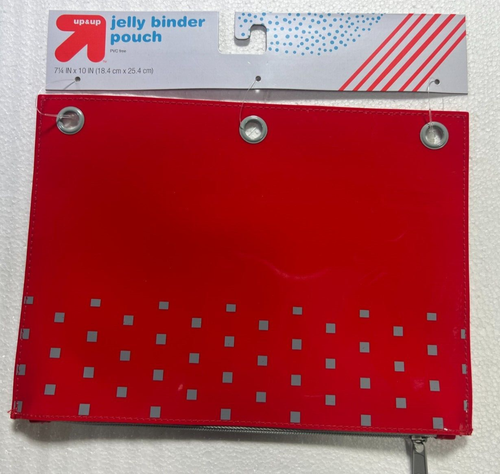 5 Pk Retro Zipper Jelly Binder Pencil Pouch w 3 Binder Holes Waterproof - Value - Bild 3 von 4