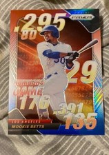 Mookie Betts 2020 Panini Prizm Red, White & Blue Numbers Game SP Insert Dodgers