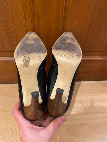 Gucci Stiefeletten schwarz Leder Stilettoabsatz 40,5 C UK 7,5 BOXED Drill Calf - Bild 11 von 16