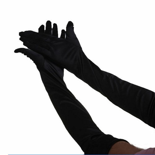 Guantes de noche de satén para mujer de EE. UU. 17,7"" largos fiesta baile codo largo guantes de ópera - Imagen 3 de 10