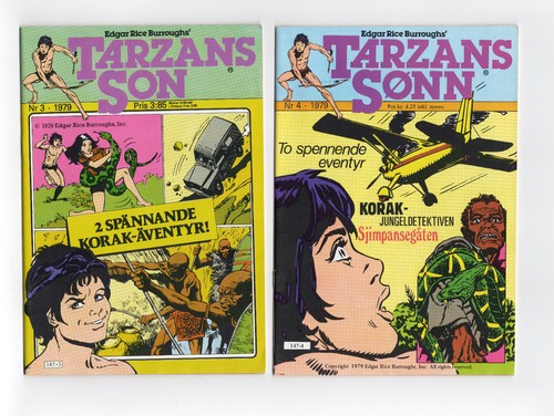 3 SWEDISH 1979 KORAK (TARZAN'S SON) COMICS NM #3,4,5 E R BURROUGHS BRONZE AGE - Picture 1 of 3