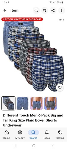 Different Touch Herren 6er Pack Big and Tall 5XL Karo Boxershorts Unterwäsche. - Bild 1 von 3