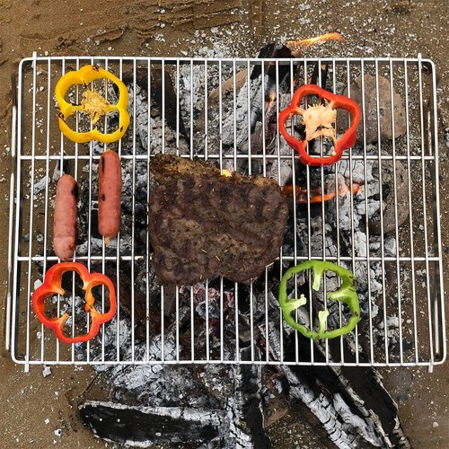 17" Large Folding Campfire Grill 304 Stainless Steel Firepit Grill Grate Heavy D - Picture 6 of 7
