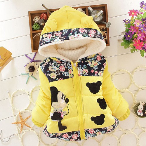 Toddler Baby Kids Girls Mickey Minnie Mouse Coat Winter Parka Jacket Top Outwear - Picture 13 of 19