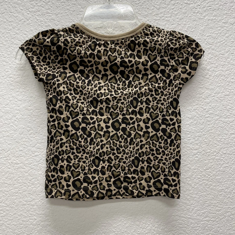 Camisa de oso de peluche de leopardo de 24 m Faded Glory marrón negra ¡TAN LINDA!  Foto 3 de 4