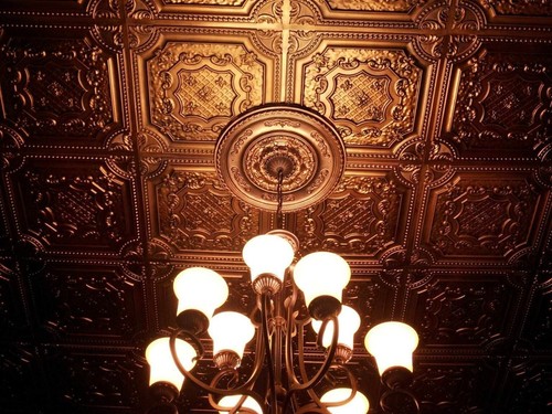 PVC Fancy Ceiling Tile Faux Tin Painting Panel PL01 Traditional copper 10Pcs - Picture 10 of 22