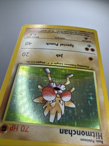 Hitmonchan 7/102 Holo Rare Vintage Pokemon Card Base Set - Picture 12 of 23