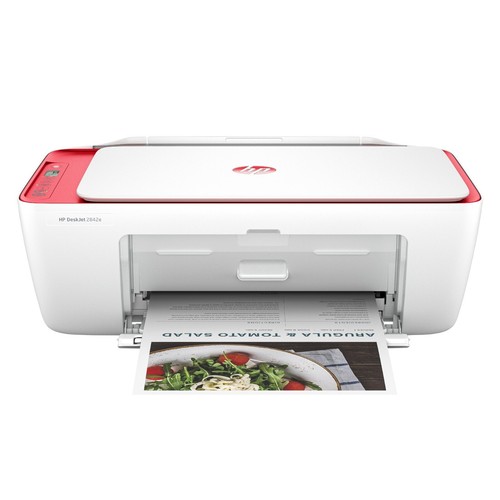 Open Box HP DeskJet 2842e All-in-One Printer Chili Red + 3 Mo Instant Ink HP+ - Afbeelding 5 van 5