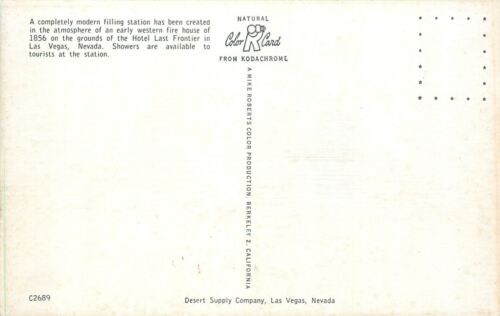 HOTEL LAST FRONTIER - LAS VEGAS, NEVADA -TEXACO GAS- FIRE STATION 1856 POSTCARD - Picture 2 of 2