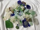 Mosaic Craft Pure Beach Sea Glass Surf Tumbled Cobalt Blue Green White Lite Blue