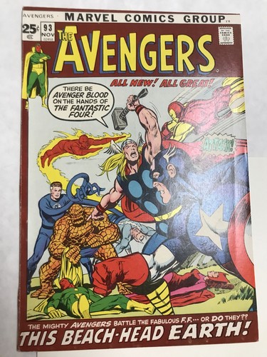 🔥AVENGERS #93 VF+ WOW🔥KREE/SKRULL WAR Part 5 NEAL ADAMS COVER/INTERIOR🎥MARVEL - Picture 1 of 12