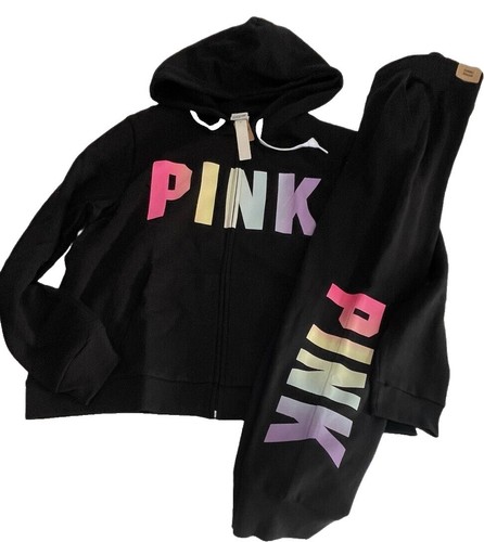 Victorias Secret PINK RARE XL ZIP HOODIE & M JOGGER STUNNING
