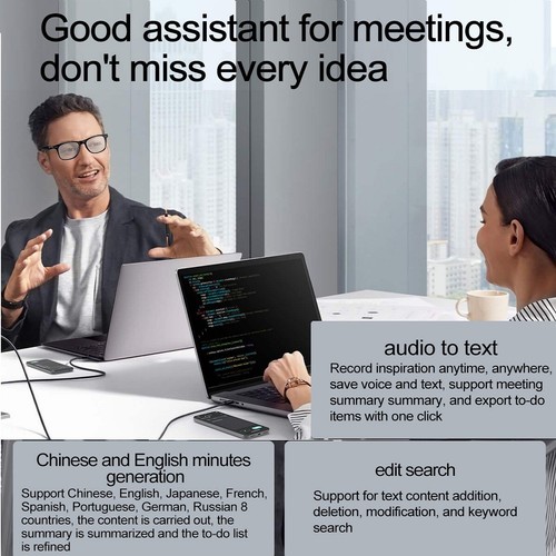 W100 Smart Glasses 134 Language Online AI Translation Bluetooth Call Waterproof - Picture 7 of 36