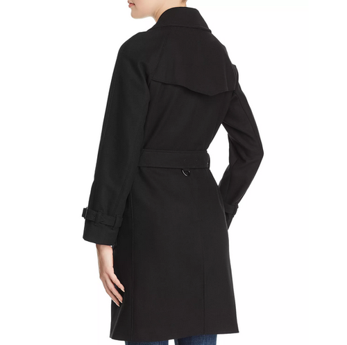 New Burberry Women Cranston Wool Blend Belted Trench Coat Black Sz 10 NWT! $1590 - Picture 3 of 14