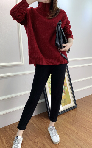 2022 Cashmere sweater women's half high collar thick 100% cashmere knitting - Bild 22 von 26