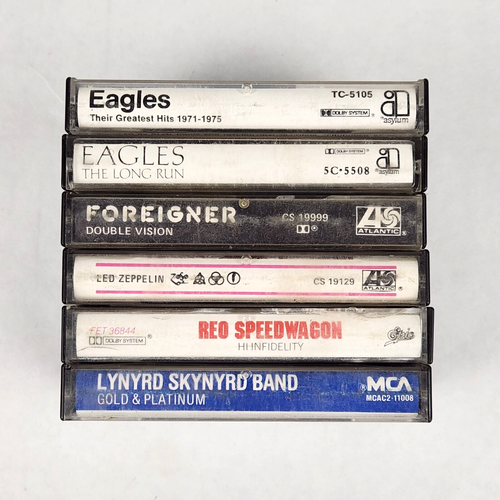 Eagles Led Zeppelin Foreigner Reo Speedwagon Lynyrd Skynyrd Cassette Tape Lot 6 - Picture 2 of 11