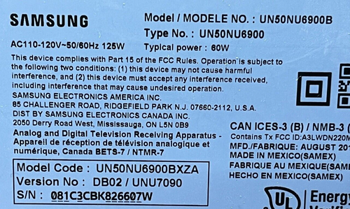 Samsung TV UN50NU6900BXZA Main Board BN94-12869D - Picture 4 of 11