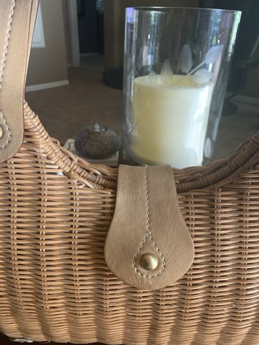 Savoy Wicker Straw /mit Lederhenkel / Boho Schultertasche - Bild 5 von 10